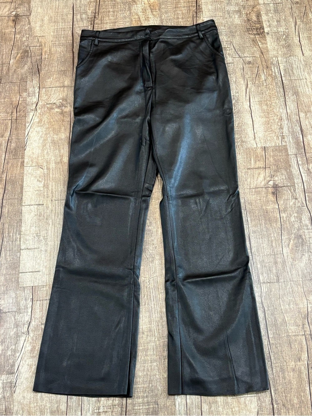 HDE Black Faux Leather Boot Cut PantsWoman’s Size Large